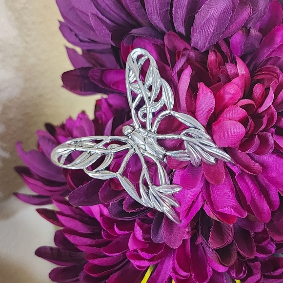 John Hardy for Neiman Marcus Butterfly Scarf Clip Brooch / Hair Accessory - Picture 4 of 10